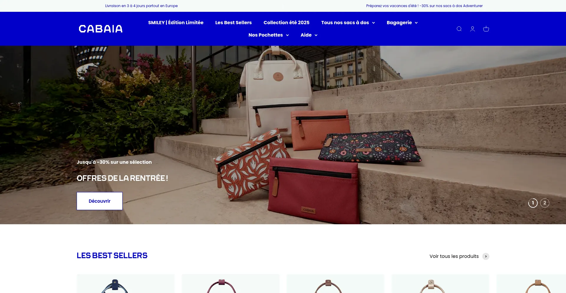 Website screenshot of Cabafrance.store