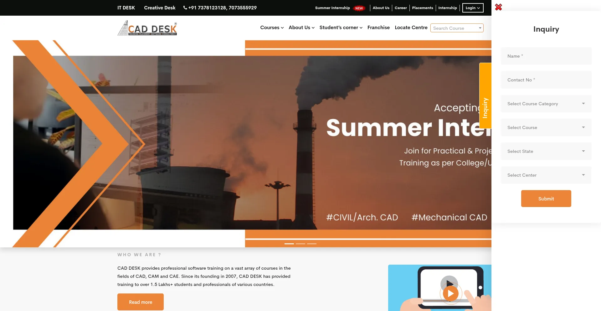 Caddeskindia.com Screenshot