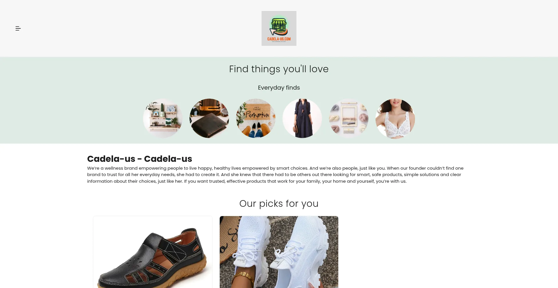 Website screenshot of Cadela-us.com