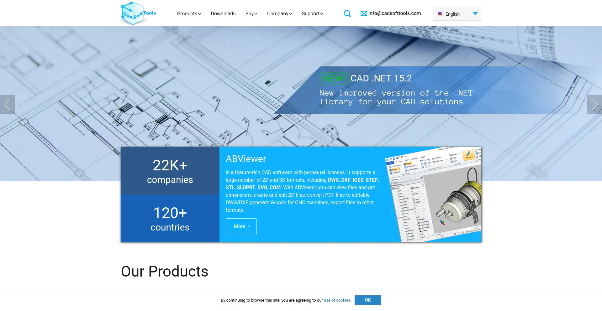 Website screenshot of Cadsofttools.com