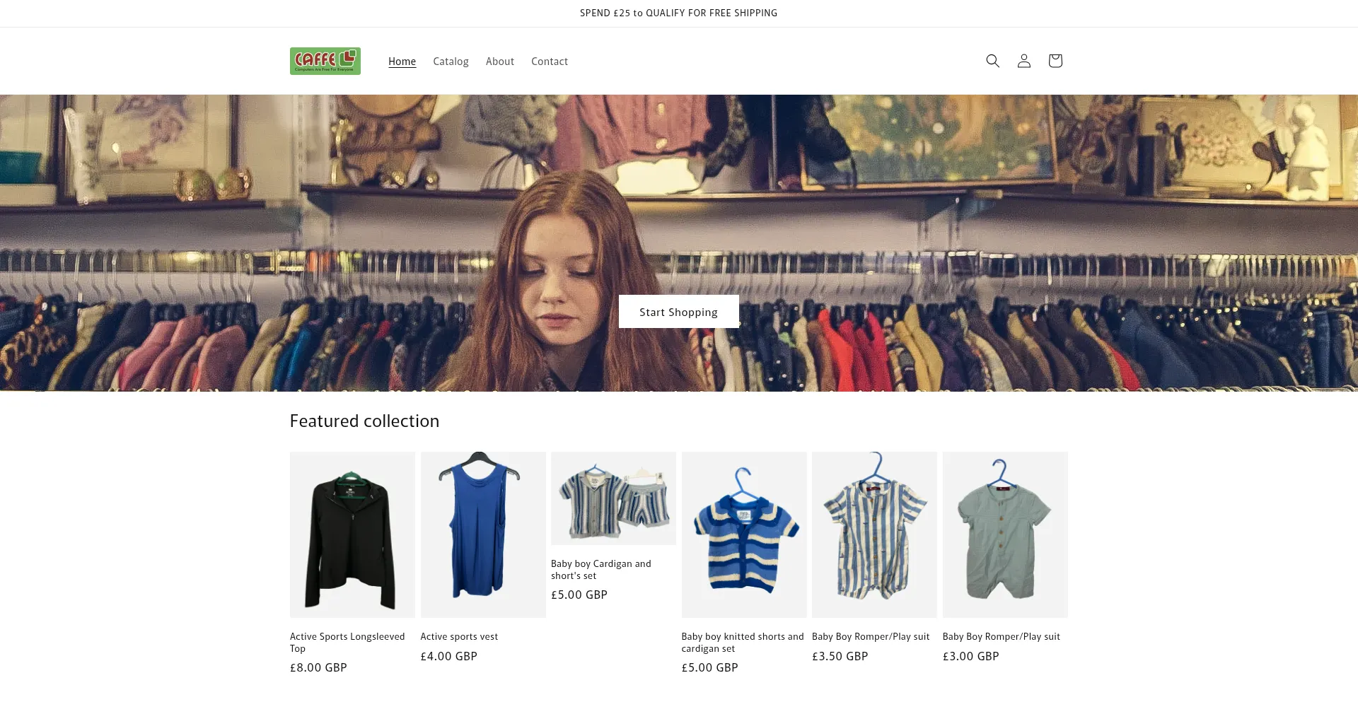 Website screenshot of Caffebd.shop