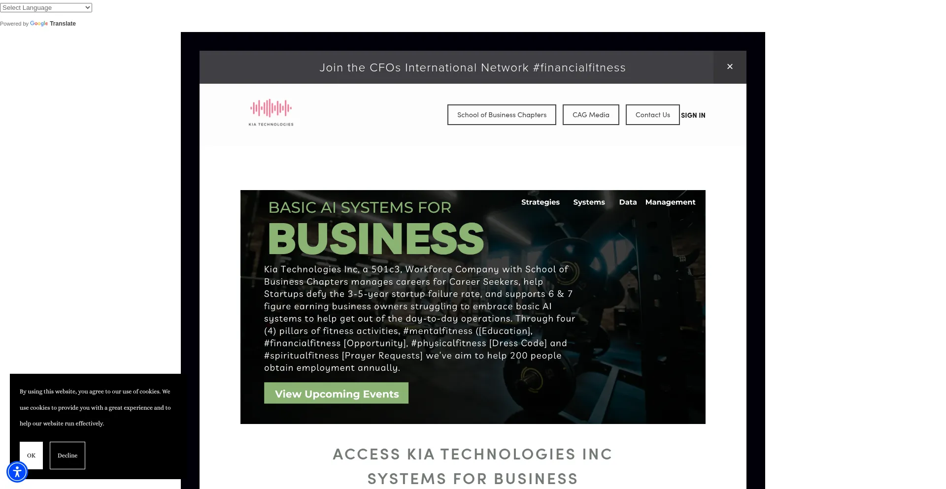 Website screenshot of Cag.solutions