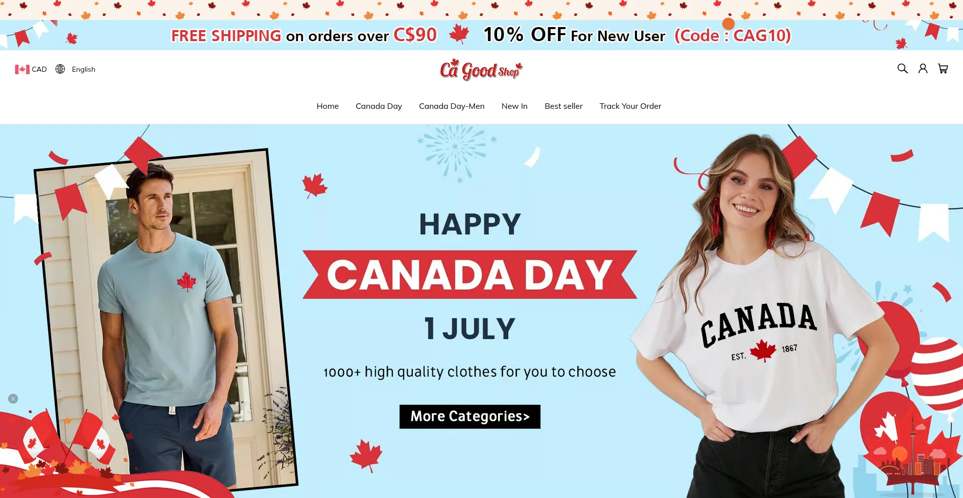 Website screenshot of Cagoodshop.com