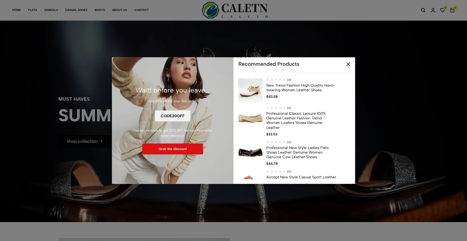 Website screenshot of Caletn.com