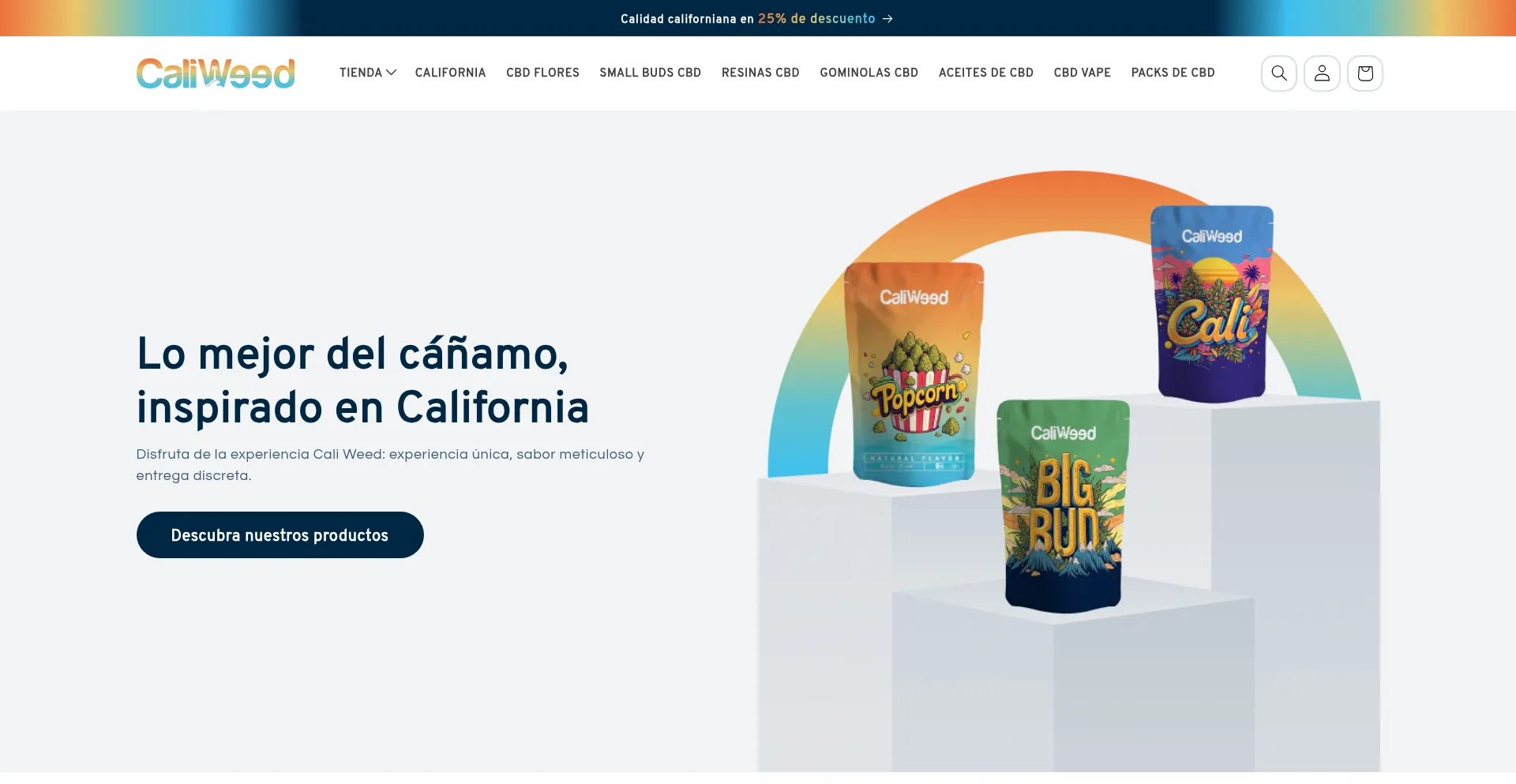 Website screenshot of Caliweed.es
