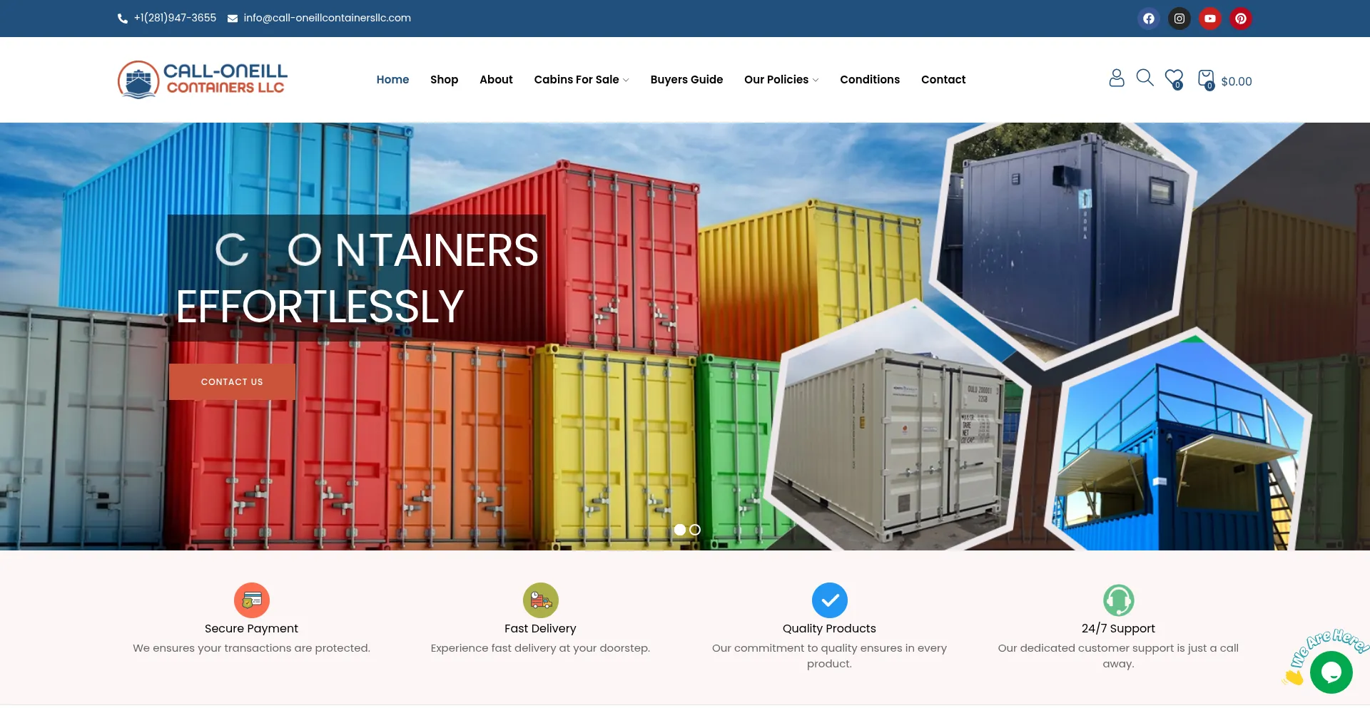 Website screenshot of Call-oneillcontainersllc.com
