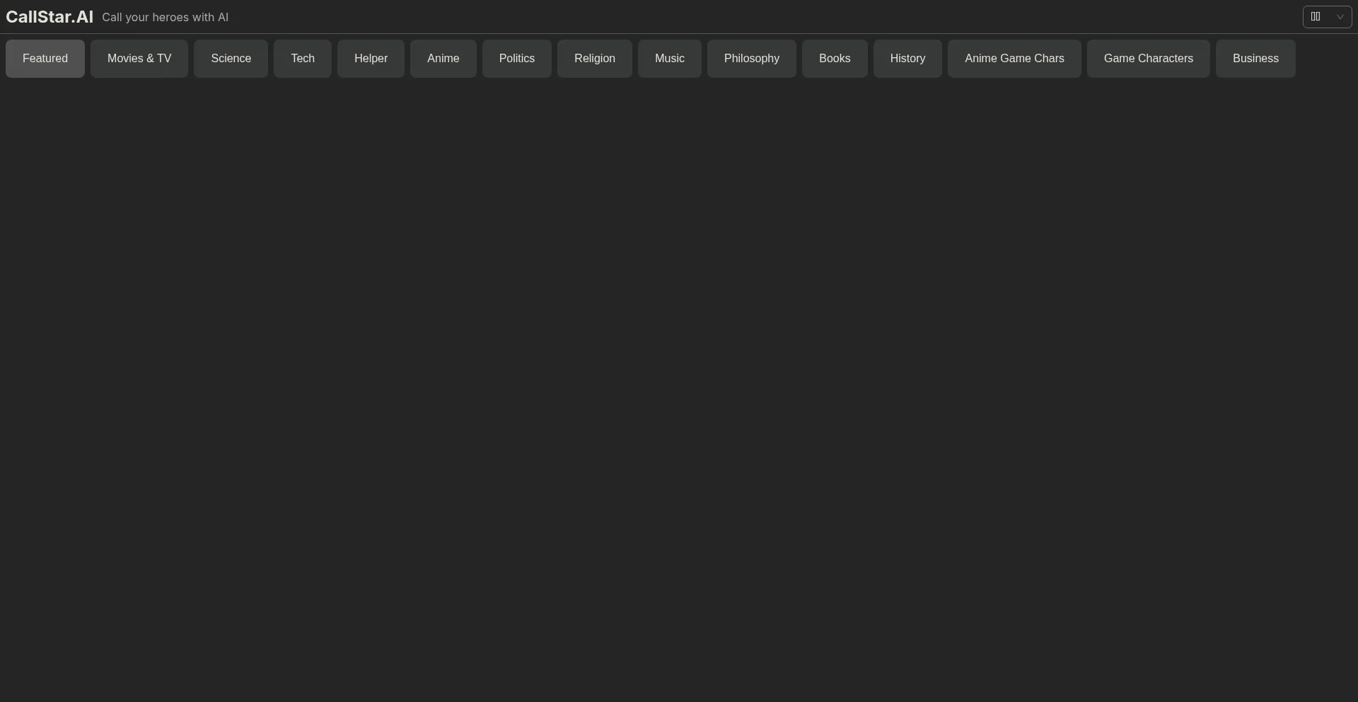 Website screenshot of Callstar.ai