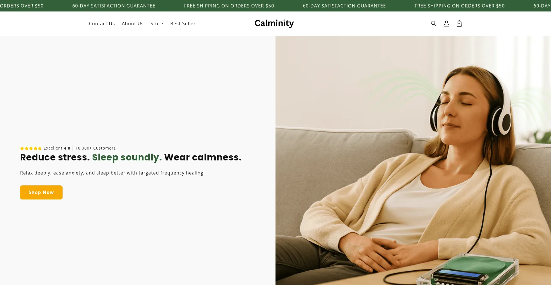 Calminity.com Screenshot