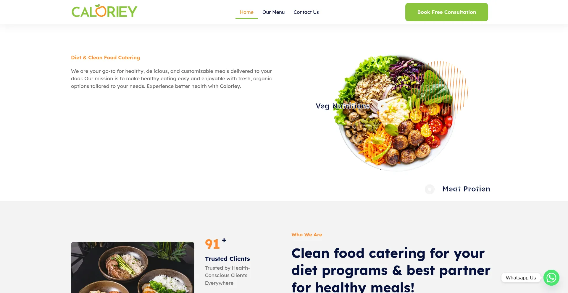 Website screenshot of Caloriey.com