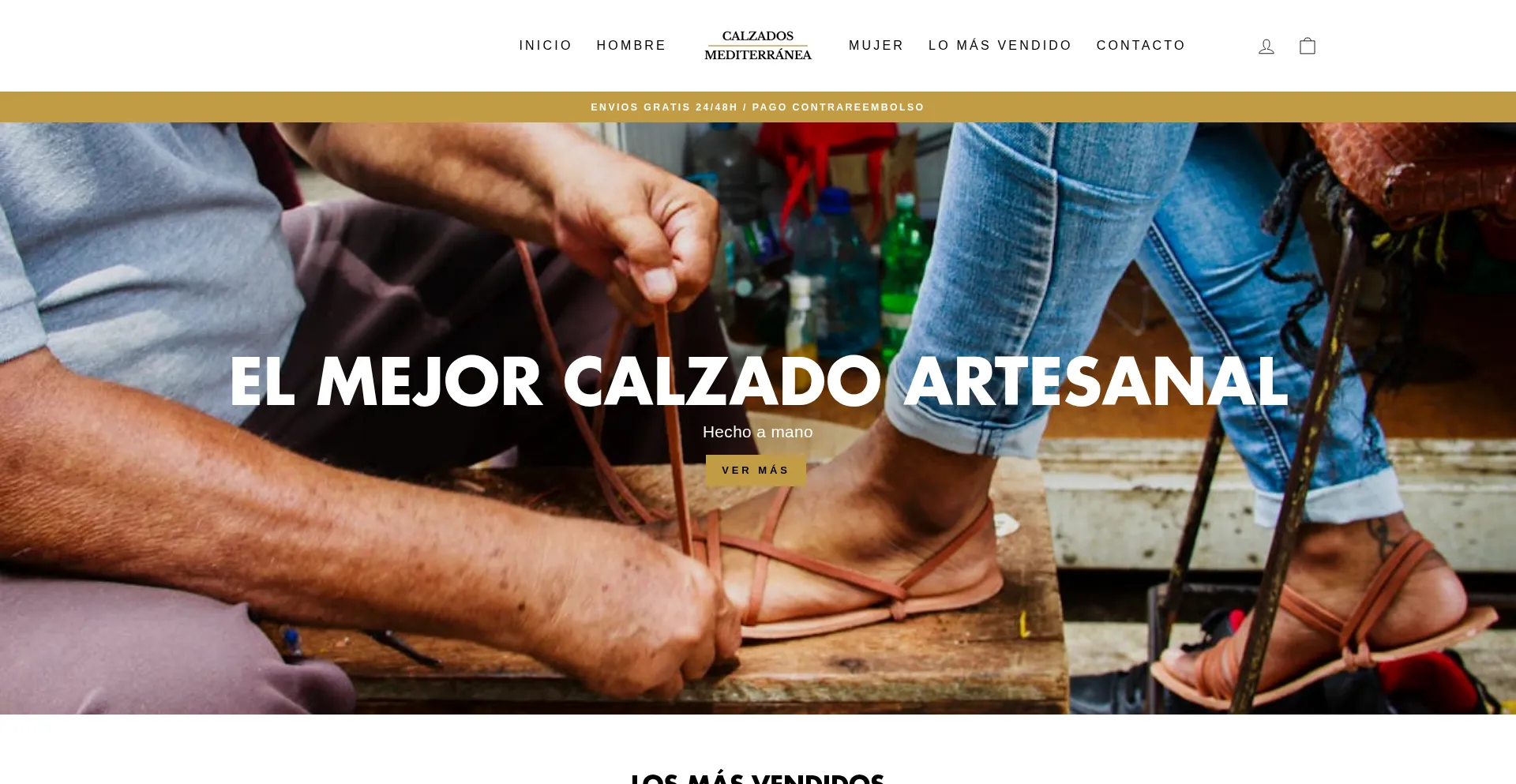Website screenshot of Calzadosmediterranea.com