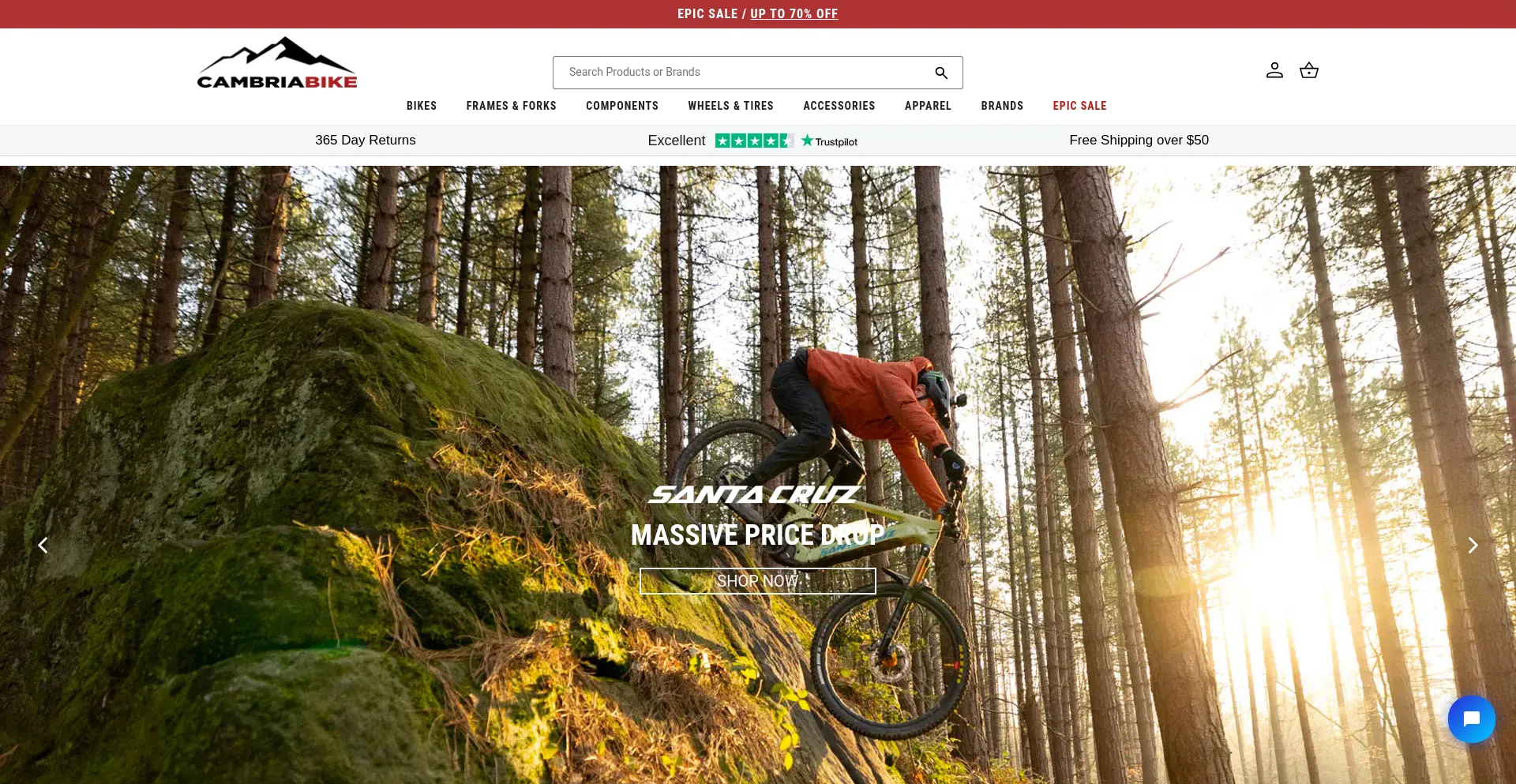 Website screenshot of Cambriabike.com