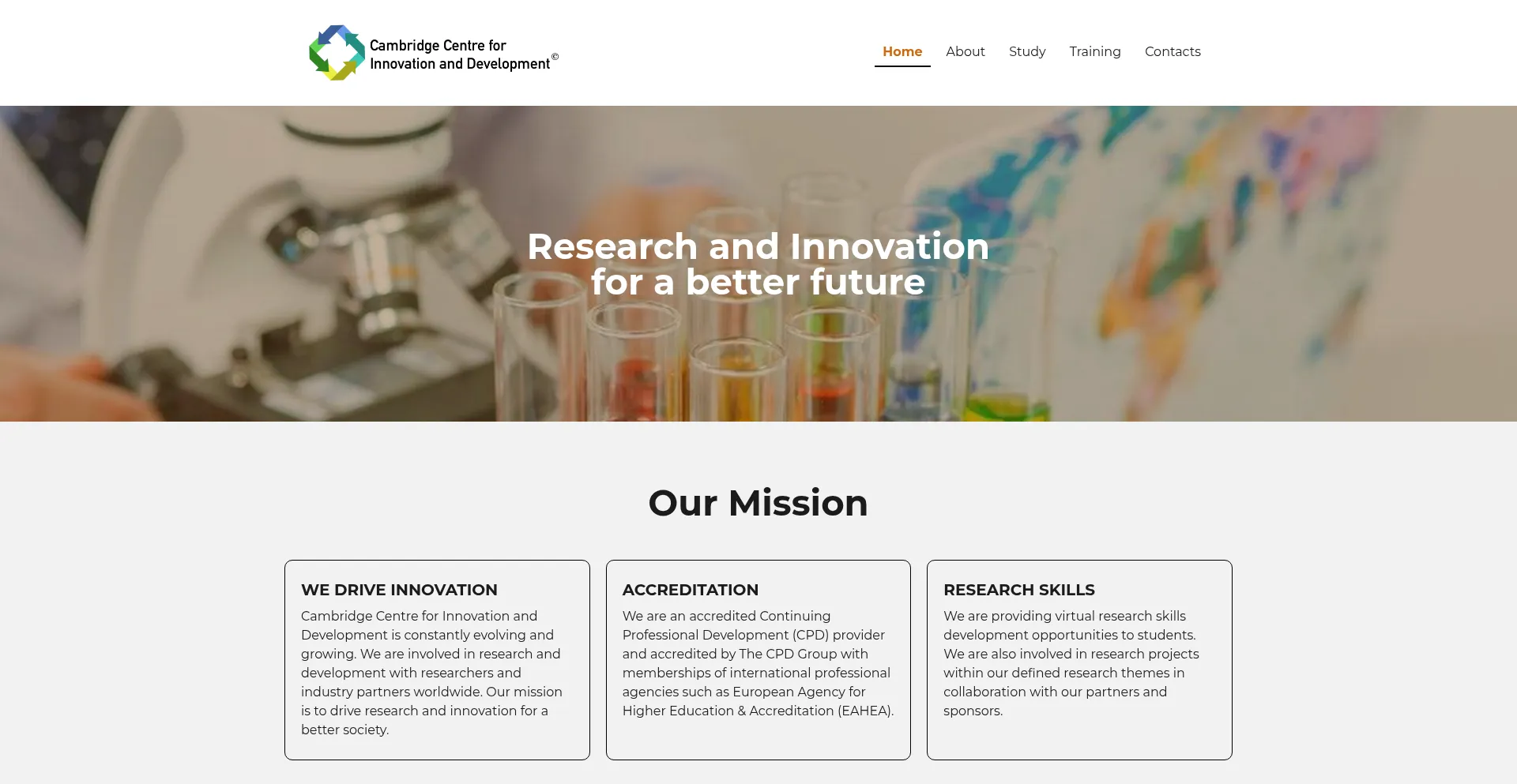 Website screenshot of Camcid.org