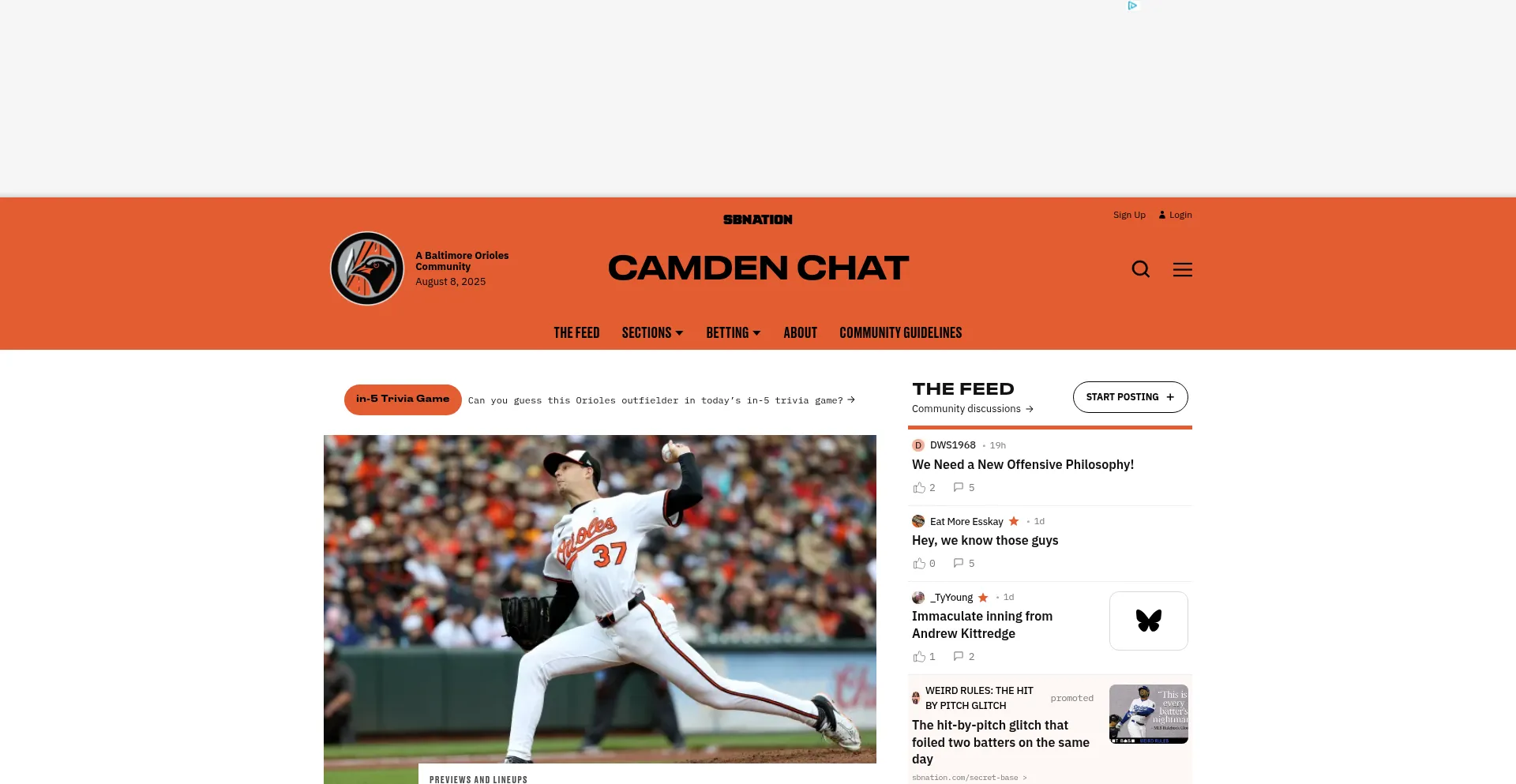 Website screenshot of Camdenchat.com