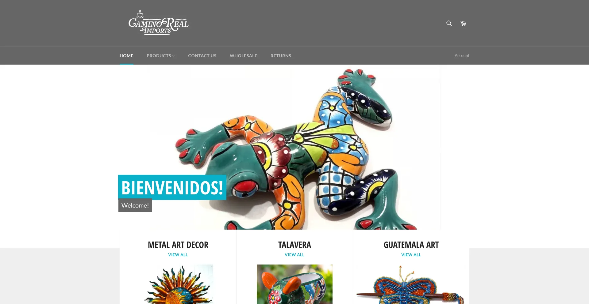 Website screenshot of Caminorealimports.com