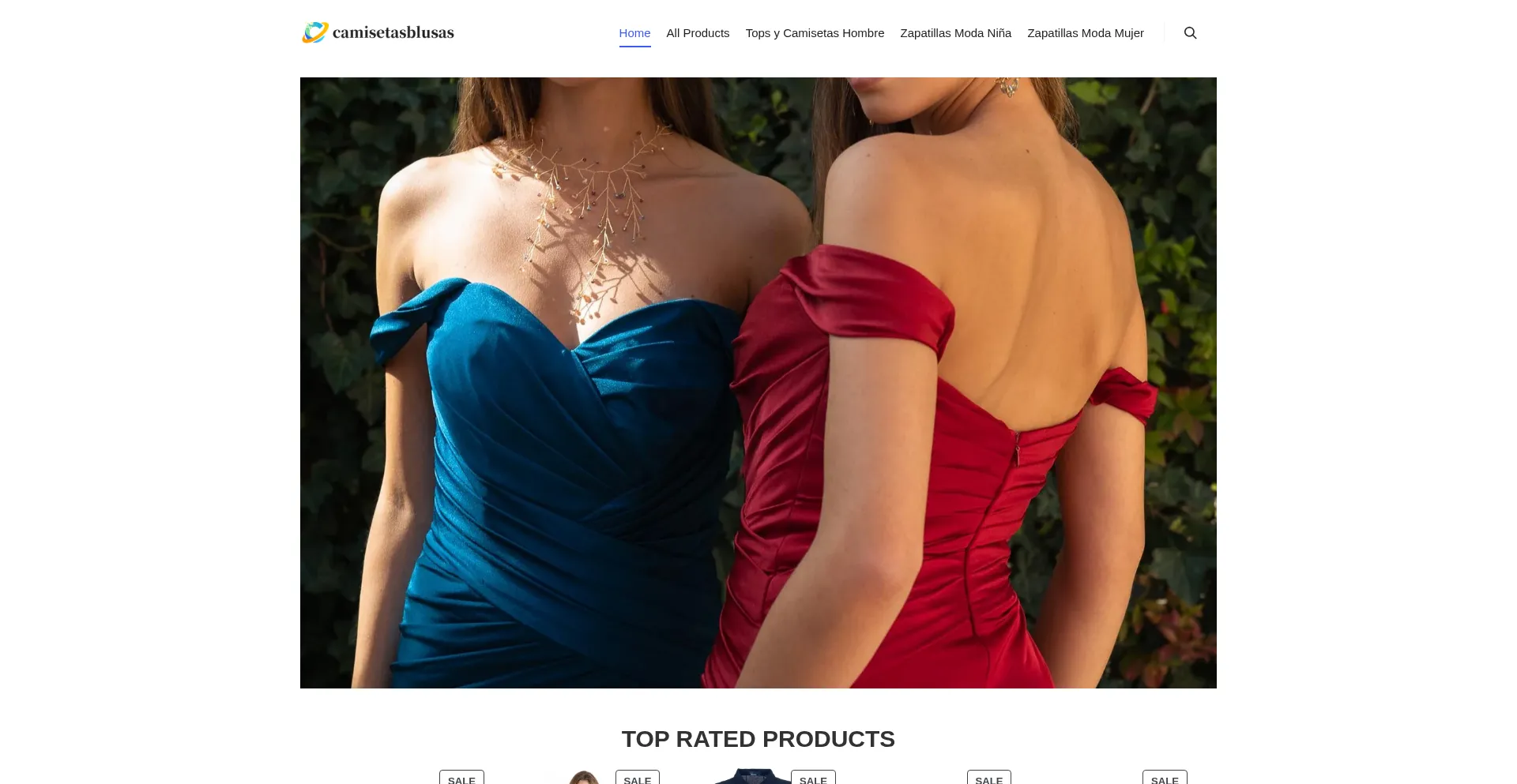 Website screenshot of Camisetasblusas.com