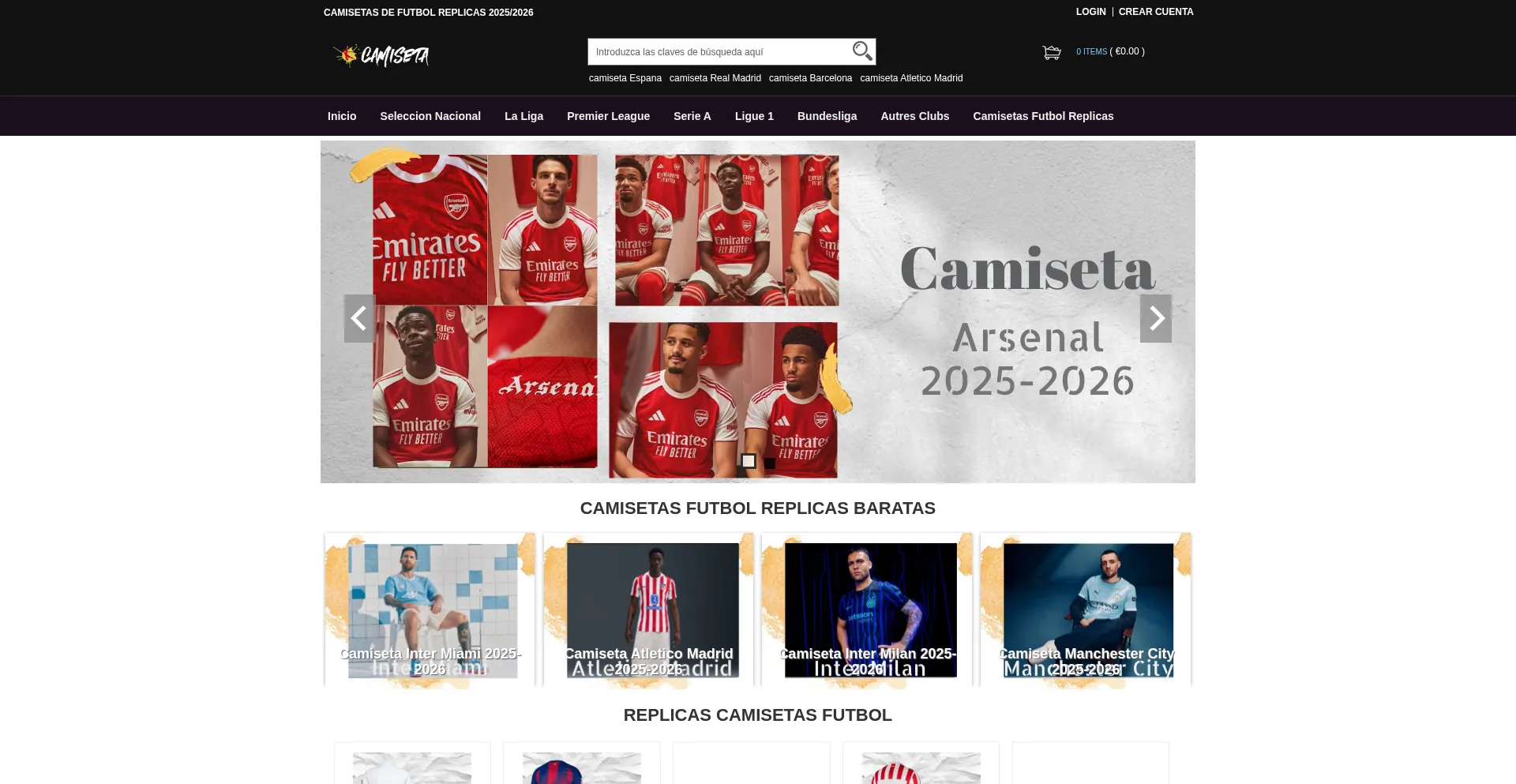 Camisetasfutbol-replicas.com Screenshot