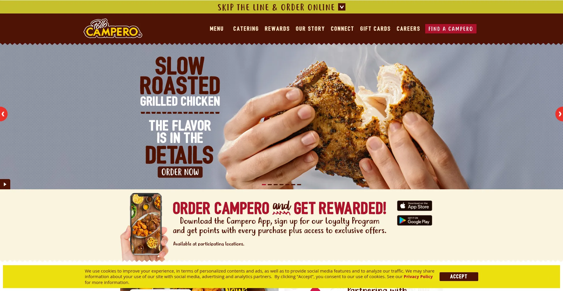 Website screenshot of Campero.com