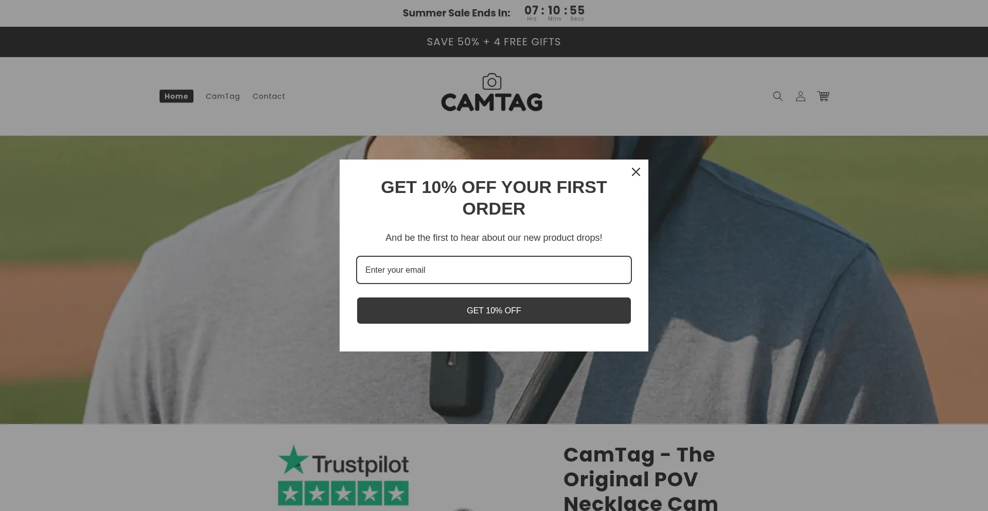 Website screenshot of Camtagshop.com