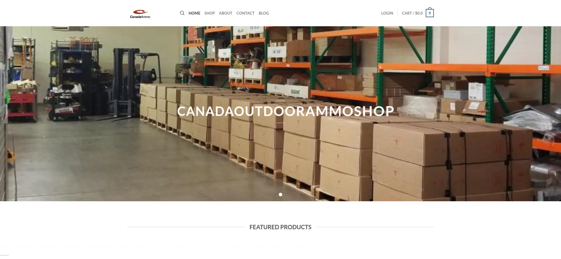 Website screenshot of Canadaoutdoorammoshop.ca