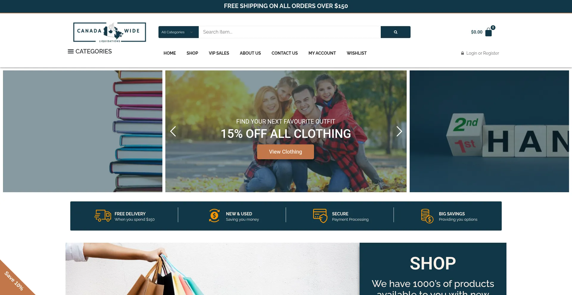 Website screenshot of Canadawideliquidations.com