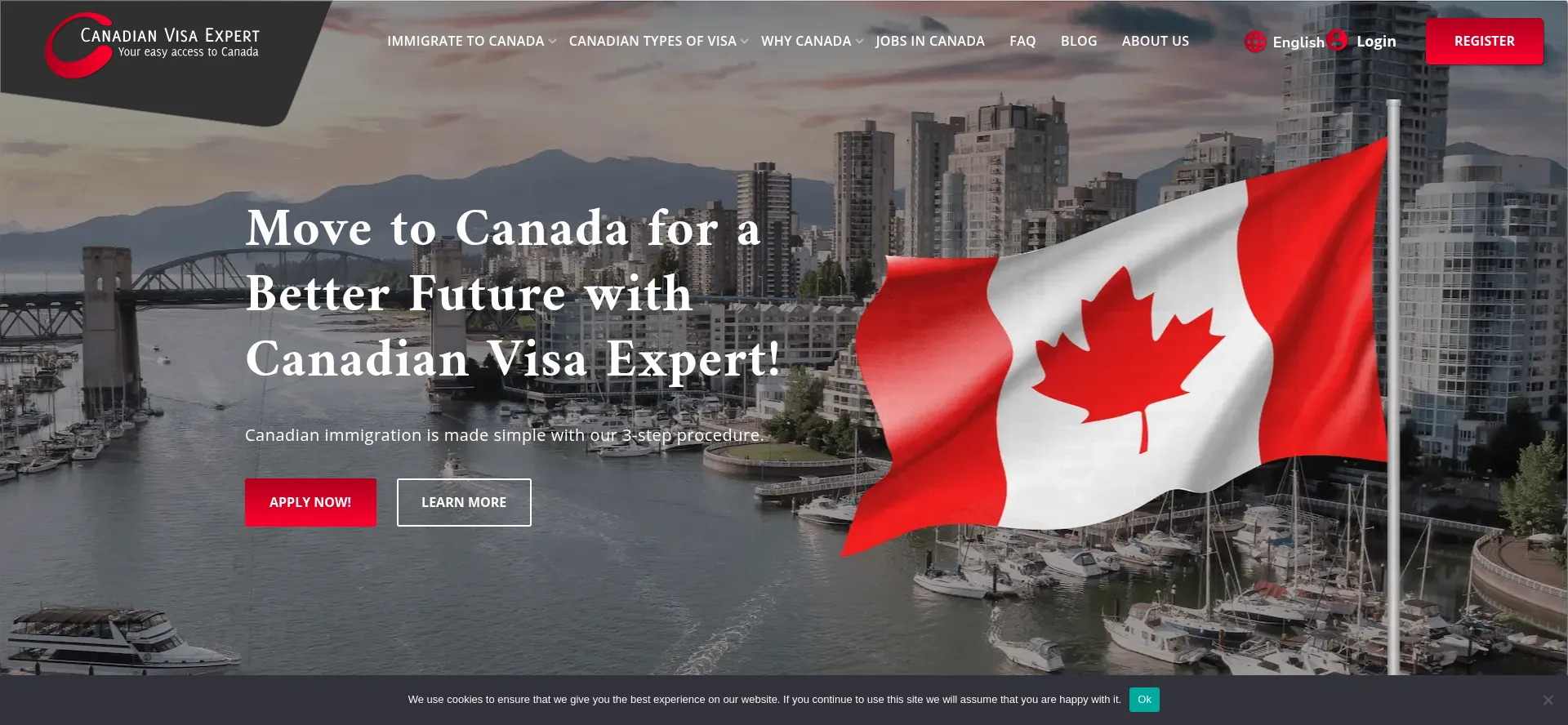 Website screenshot of Canadianvisaexpert.com