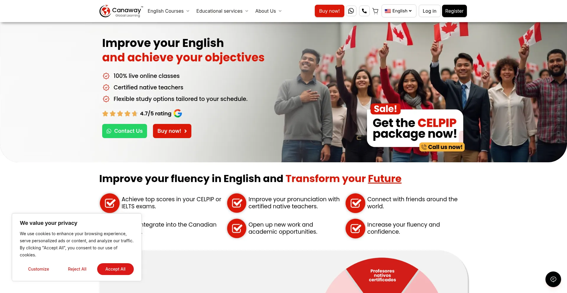 Website screenshot of Canaway.com