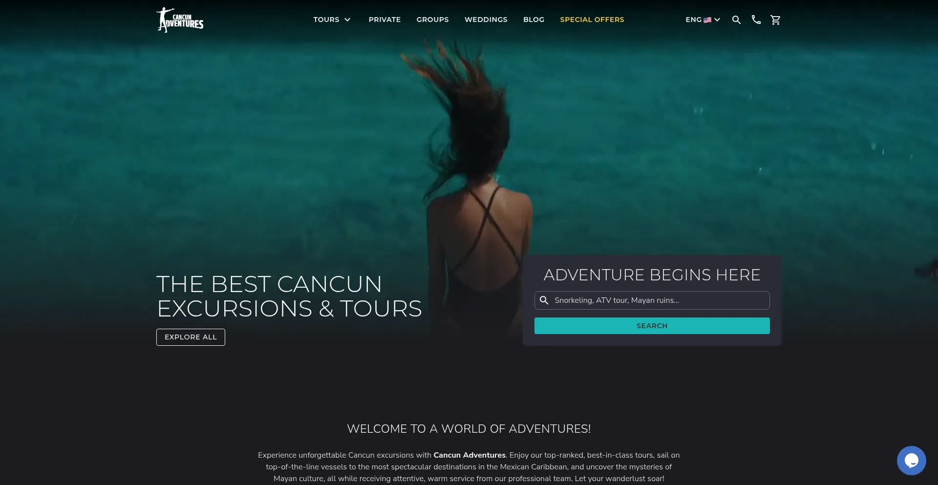 Cancun-adventure.com Screenshot