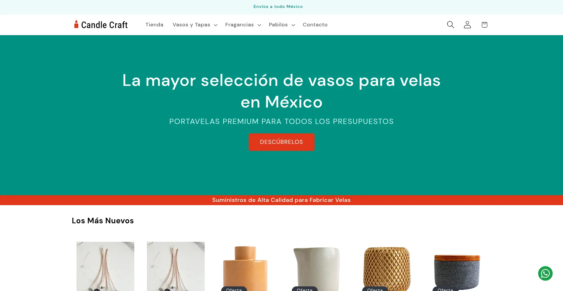 Website screenshot of Candlecraft.mx