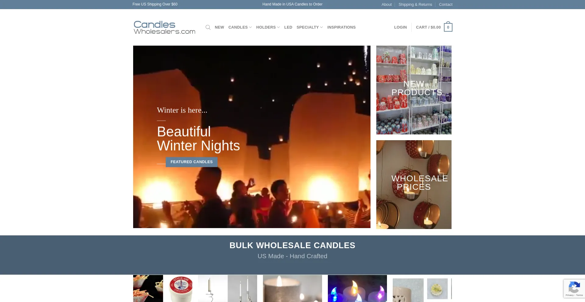 Website screenshot of Candleswholesalers.com