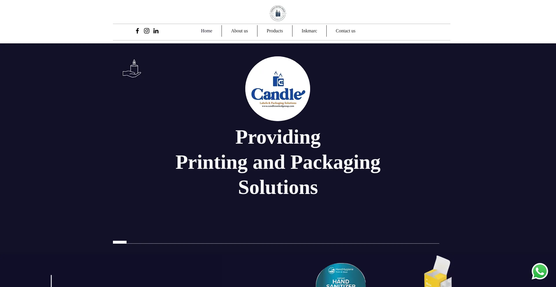 Website screenshot of Candleunitedgroup.com