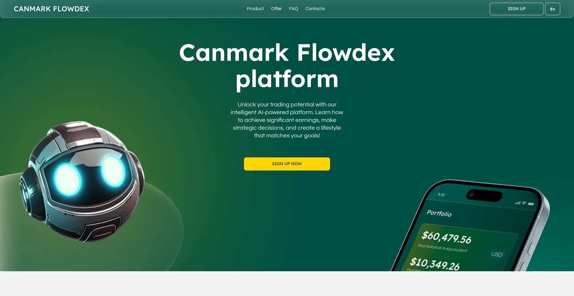 Website screenshot of Canmark-flowdex.com