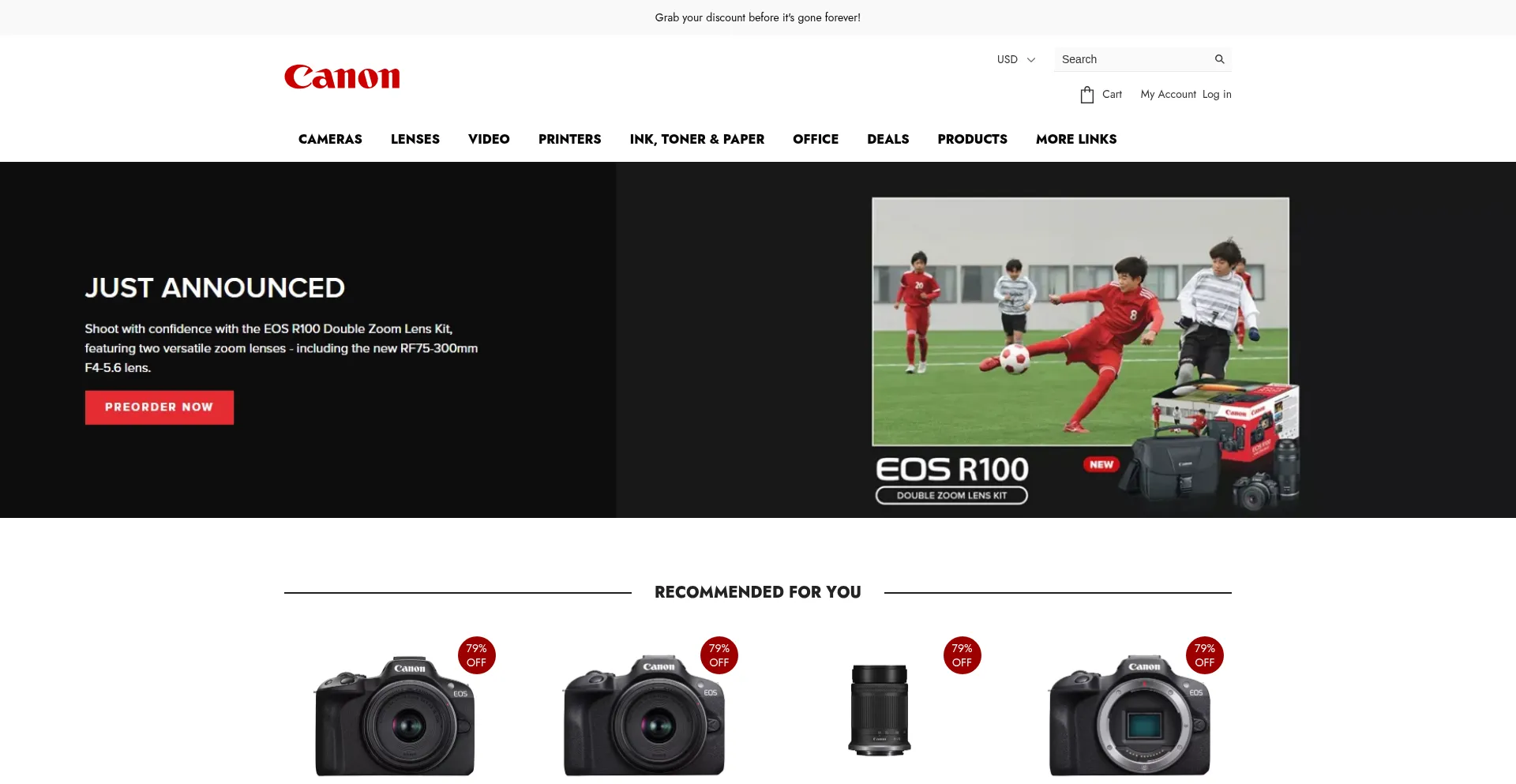 Website screenshot of Canocamera-us.shop