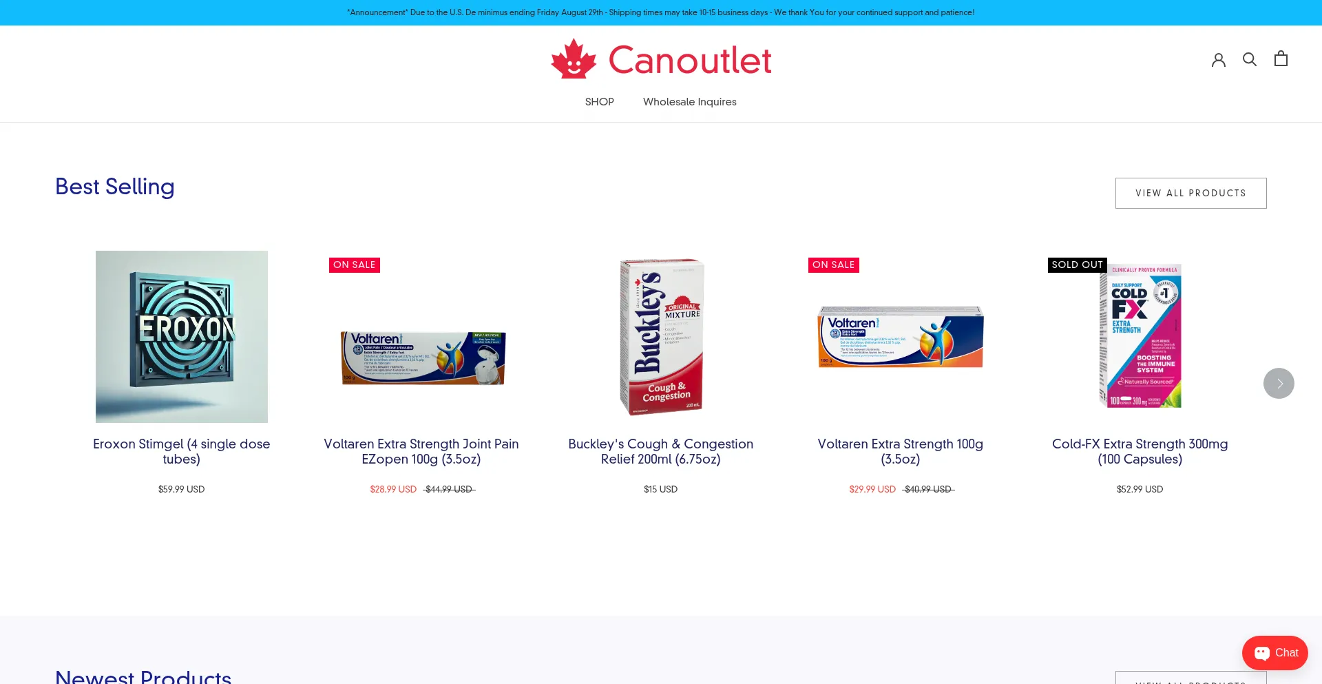Canoutlet.com Screenshot