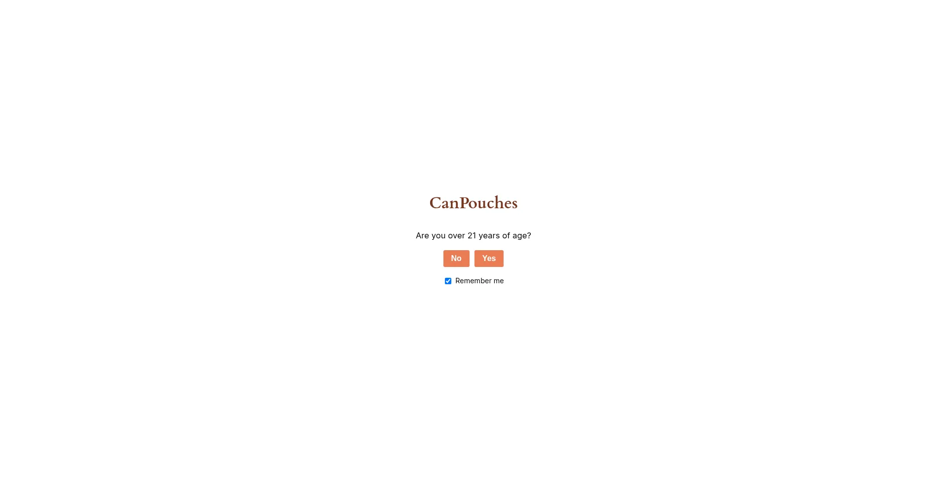 Website screenshot of Canpouches.com
