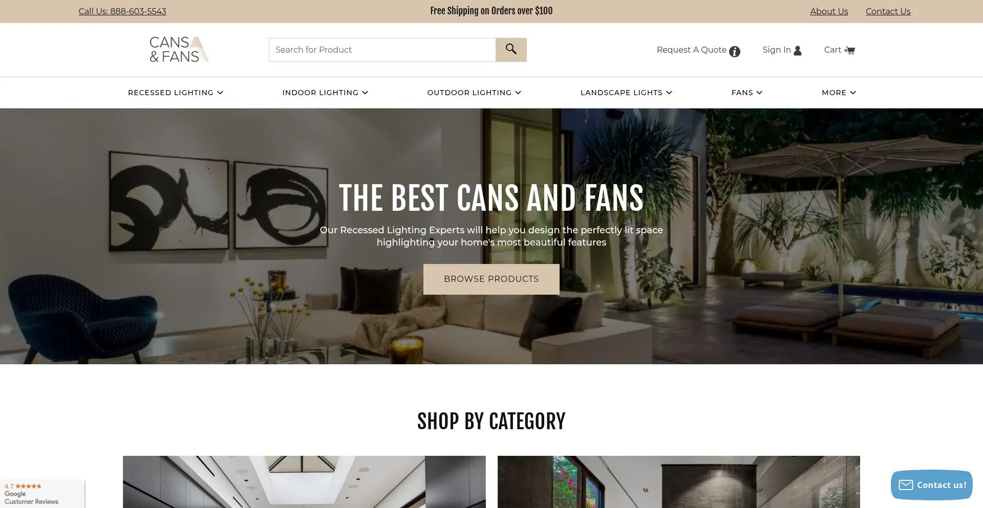 Website screenshot of Cansandfans.com