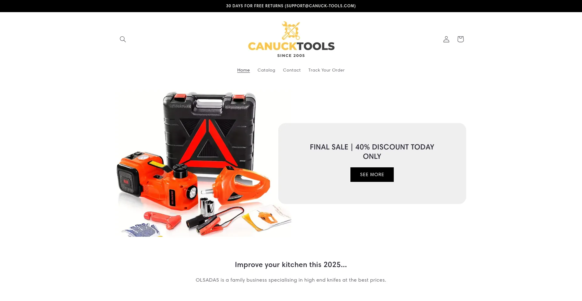 Website screenshot of Canuck-tools.com