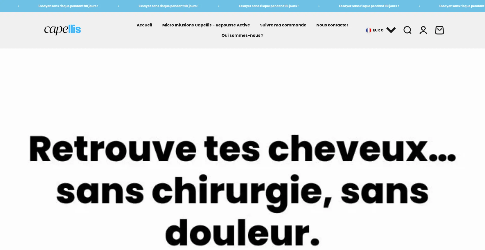 Website screenshot of Capellis.shop