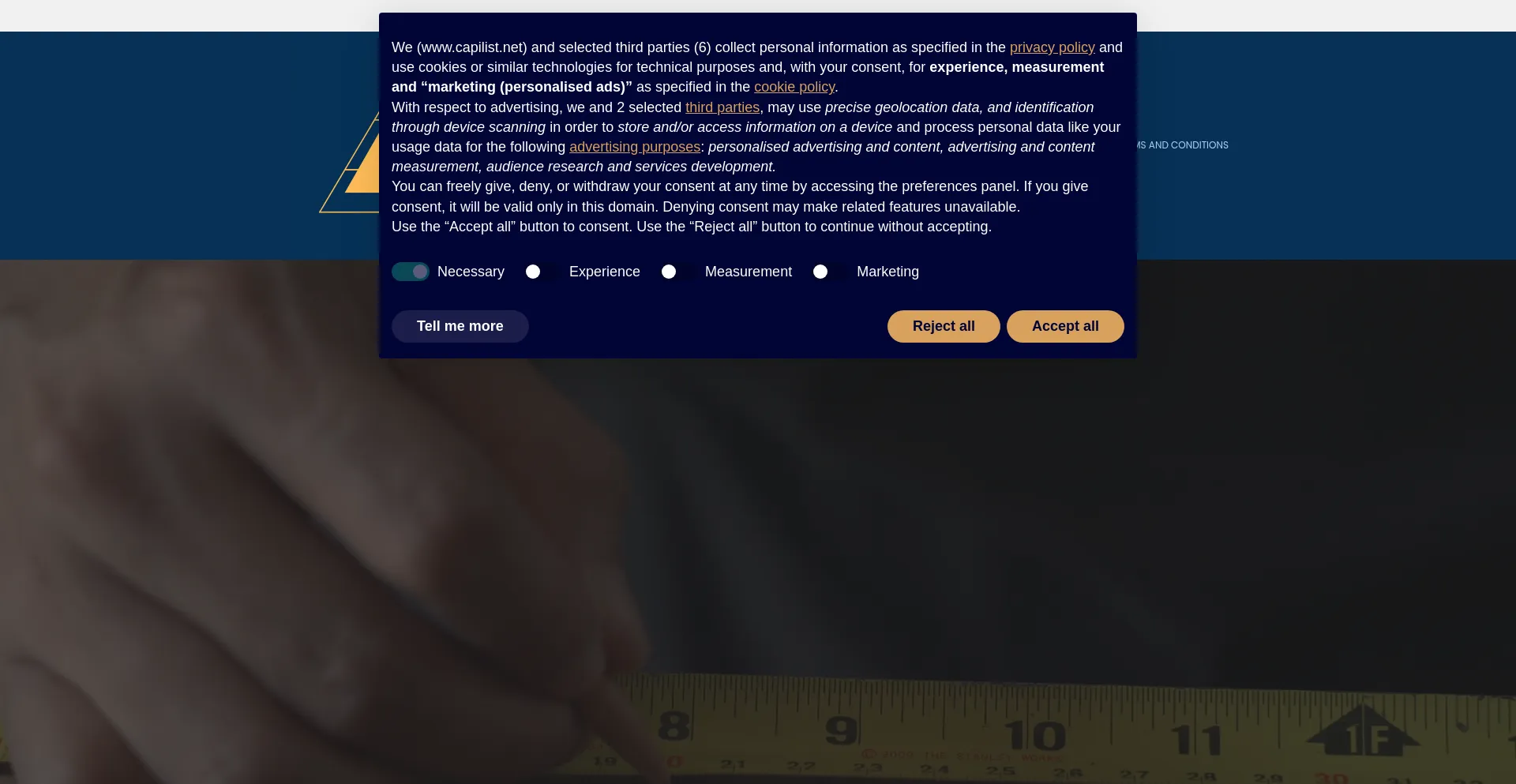 Website screenshot of Capilist.net