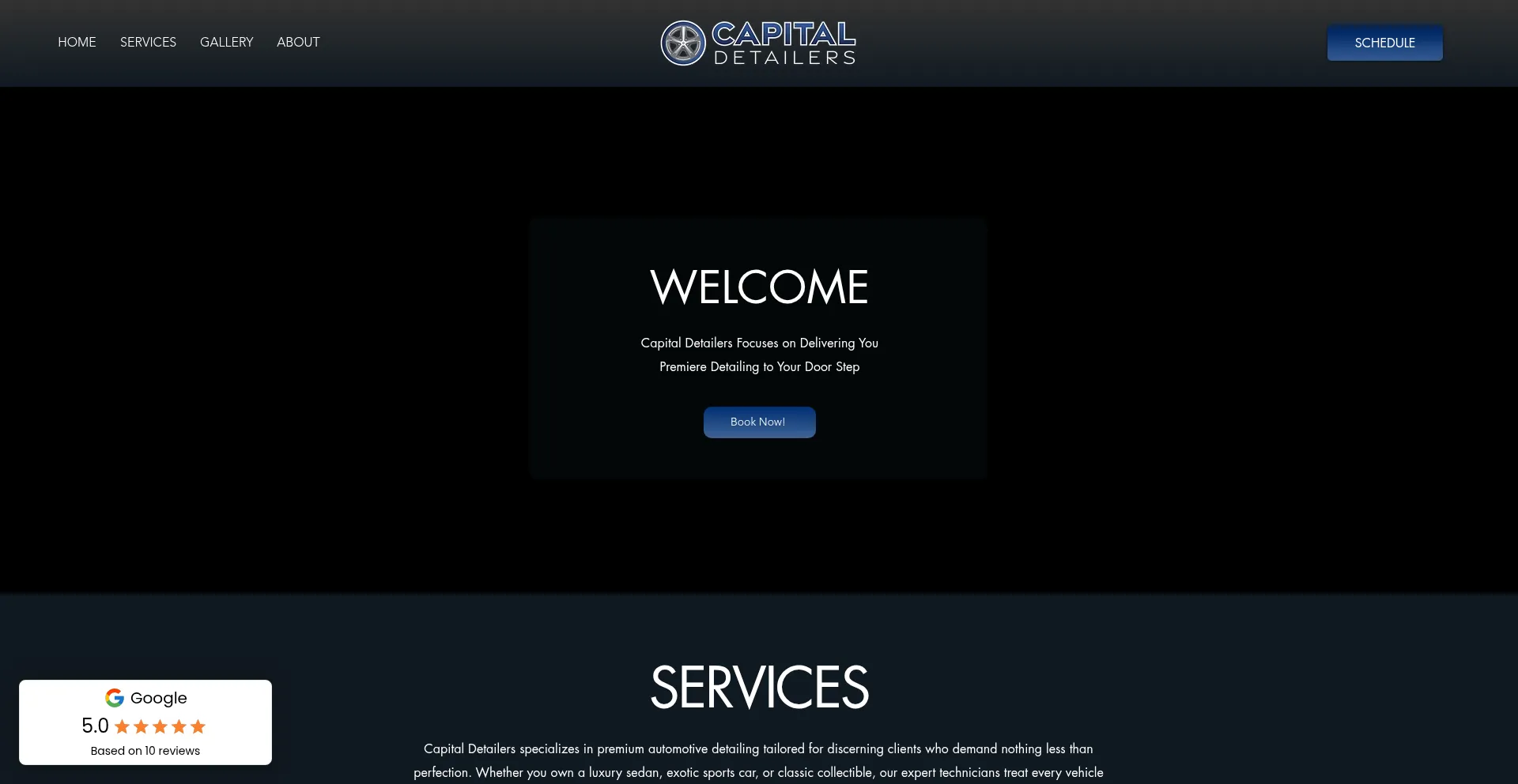 Website screenshot of Capitaldetailers.com