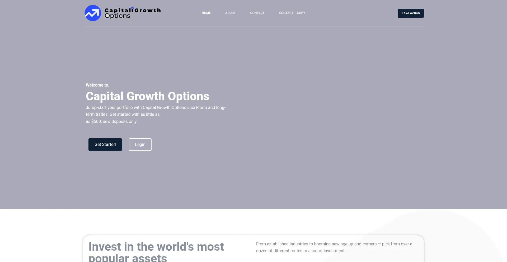 Website screenshot of Capitaloptions.xyz