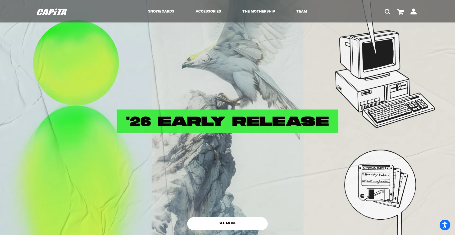 Website screenshot of Capitasnowboarding.com