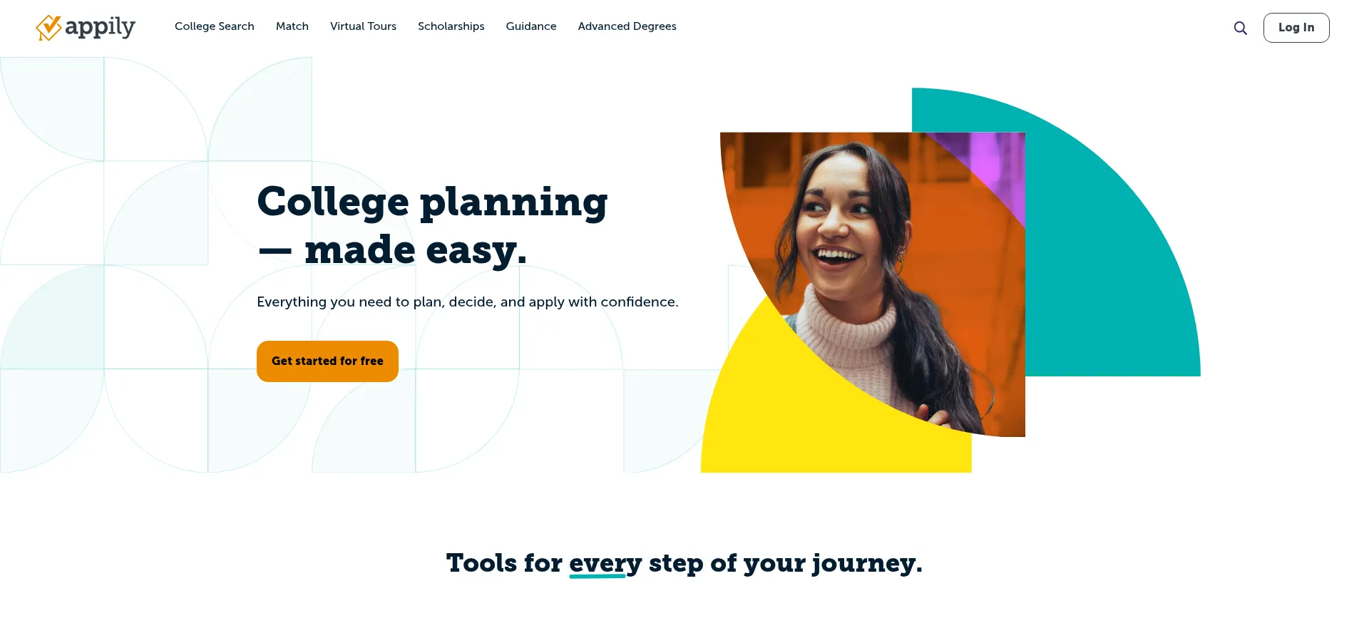 Website screenshot of Cappex.com