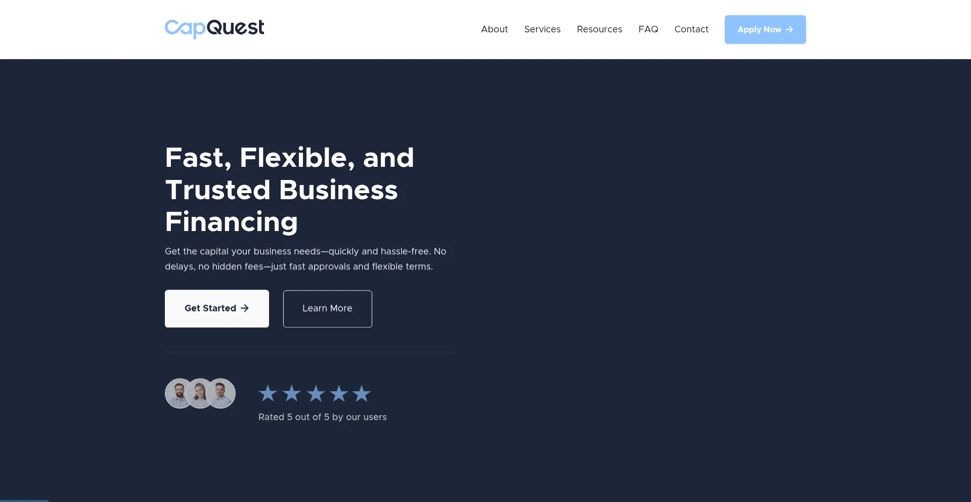 Website screenshot of Capquest.co