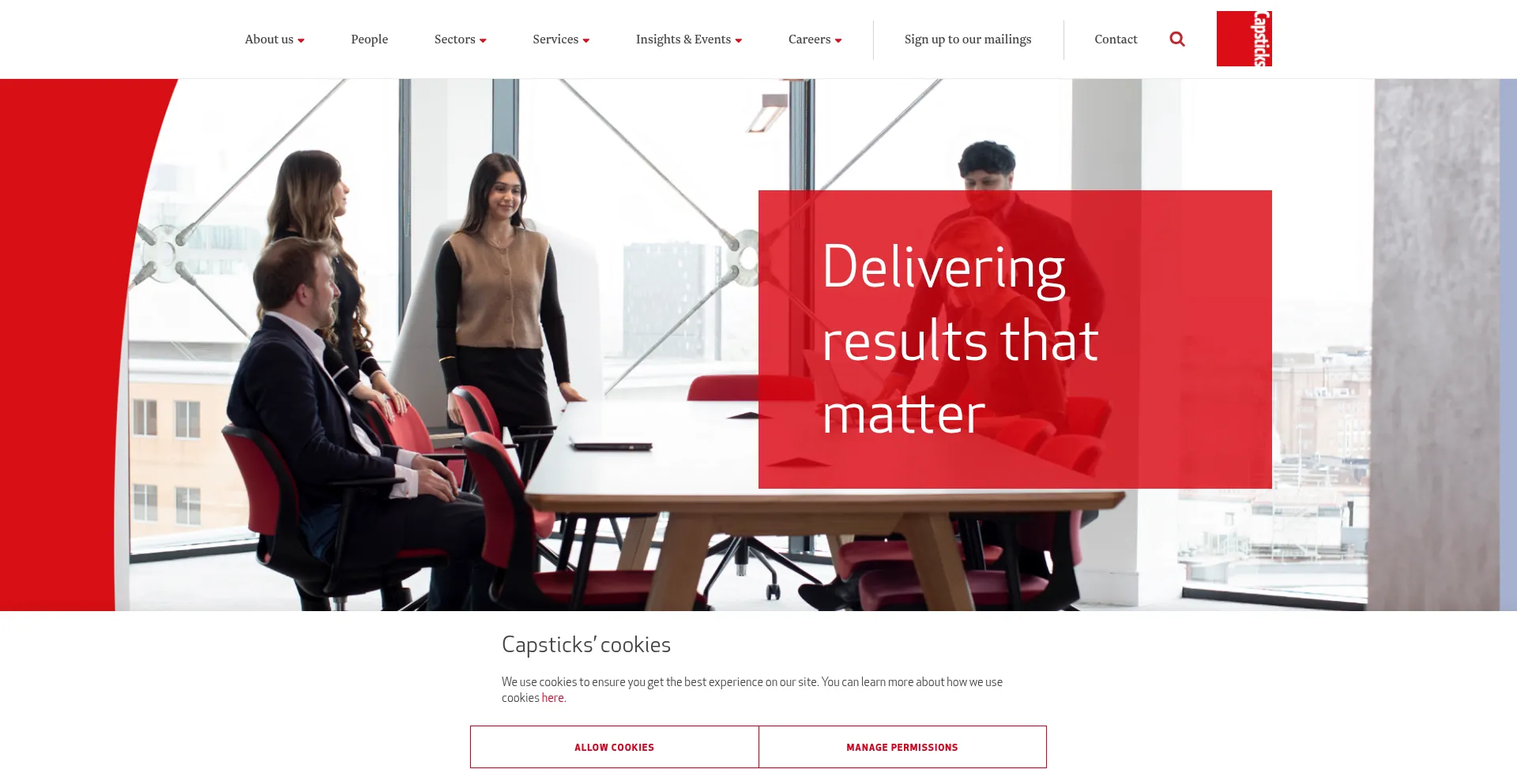 Website screenshot of Capsticks.com