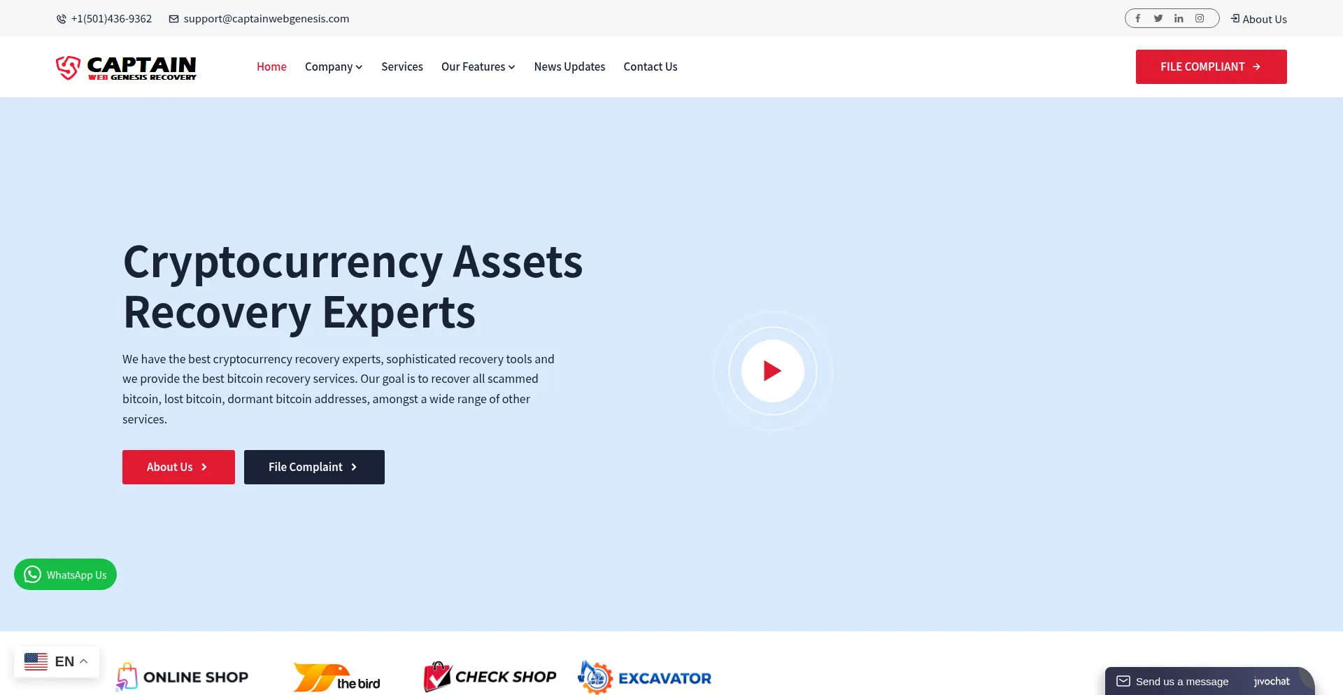 Captainwebgenesis.com Screenshot