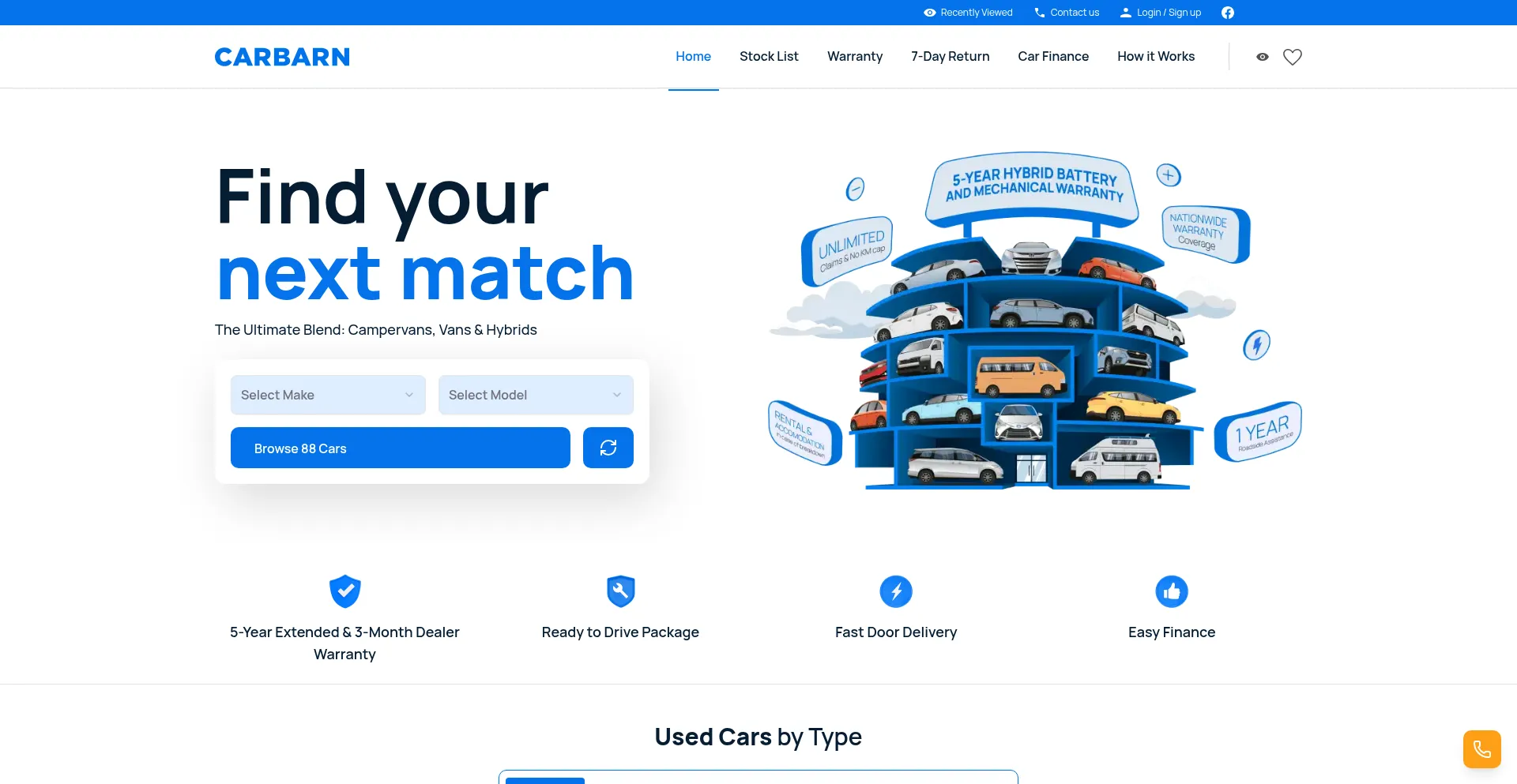 Website screenshot of Carbarn.com.au