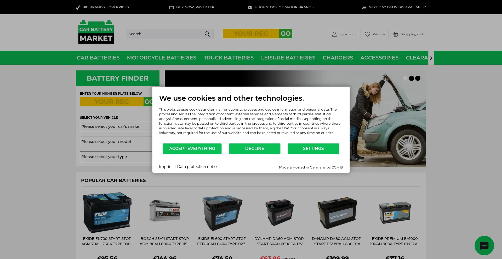 Carbatterymarket.co.uk Screenshot