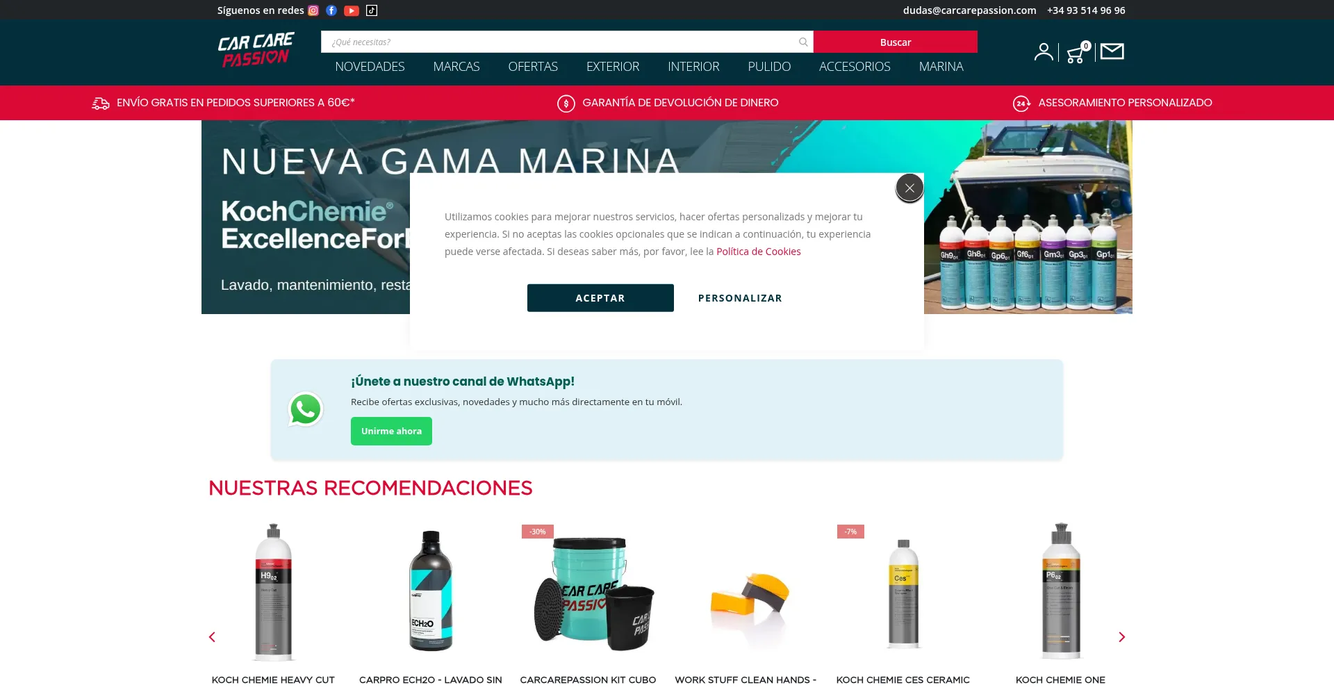 Website screenshot of Carcarepassion.com