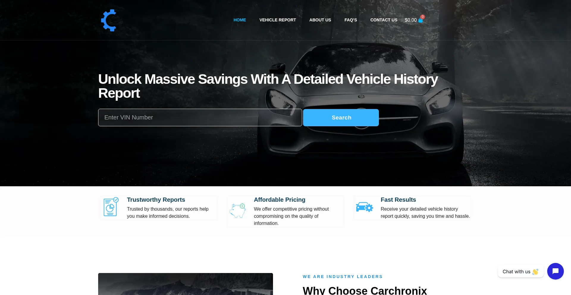 Website screenshot of Carchronix.com