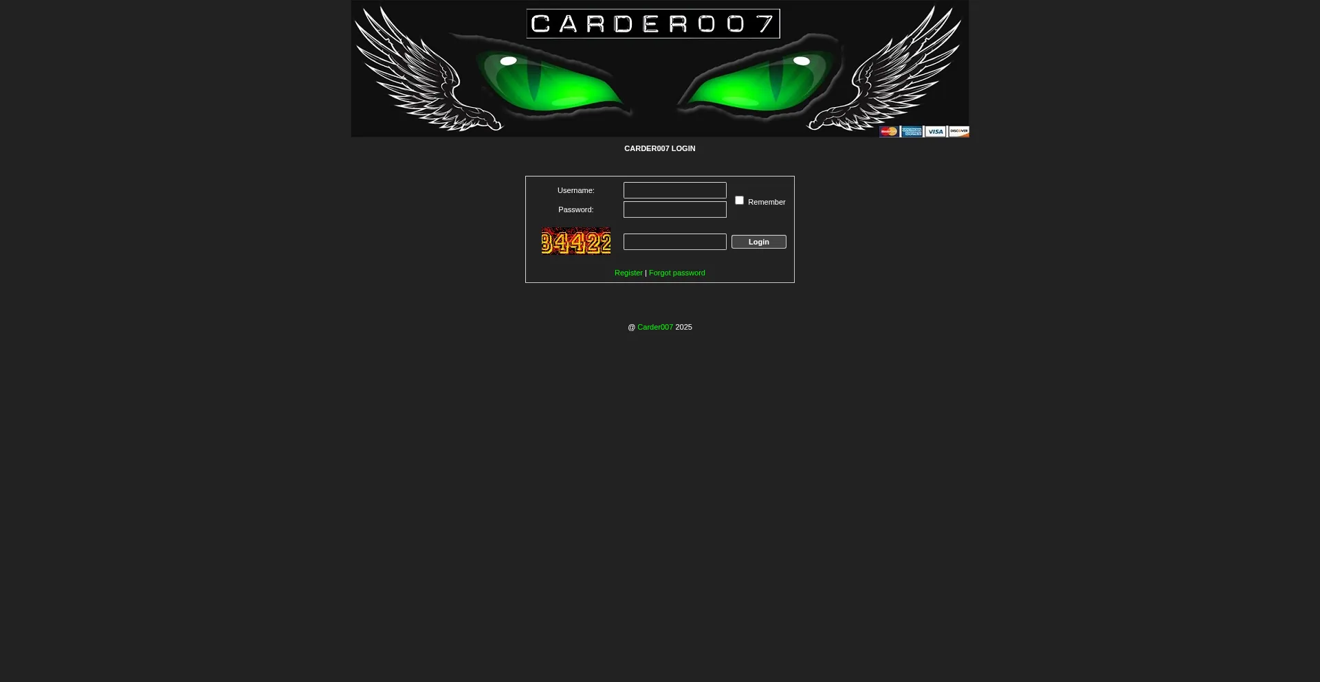 Website screenshot of Carder007.re